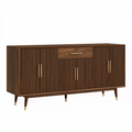 Buffet 180 x 45 x 85 cm en bois brun à 3 portes et 1 tiroir style moderne