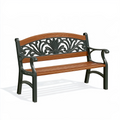 Banc de jardin 122 x 62 x 85 cm en bois et métal marron/noir style classique
