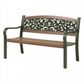 Banc de jardin 122 x 61 x 88 cm en métal vert foncé et marron style classique